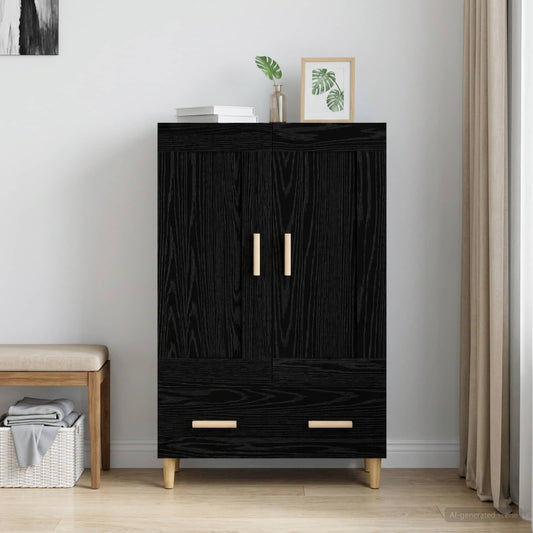 vidaXL Highboard Black Oak 70 x 31 x 115 cm Engineered Wood