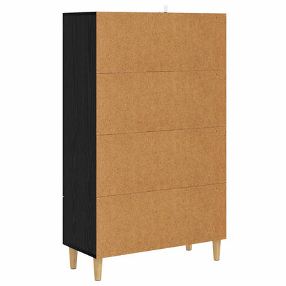 vidaXL Highboard Black Oak 70 x 31 x 115 cm Engineered Wood