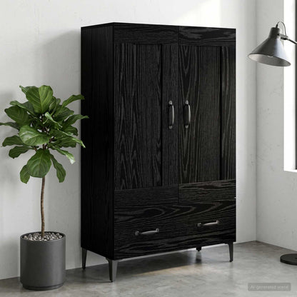 vidaXL Highboard Black Oak 70 x 31 x 115 cm Engineered Wood