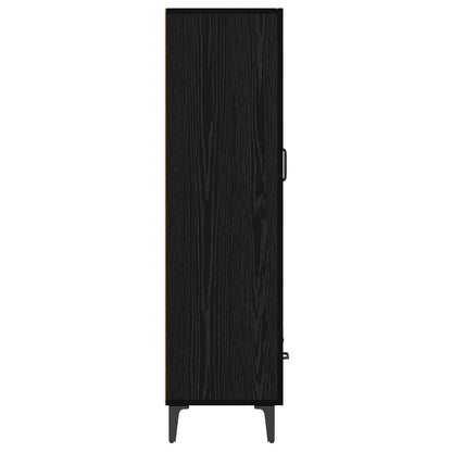 vidaXL Highboard Black Oak 70 x 31 x 115 cm Engineered Wood