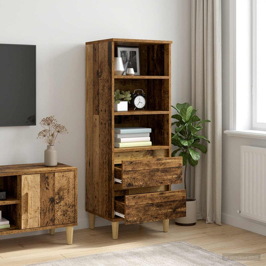 vidaXL Highboard Old Wood 40 x 36 x 110 cm Engineered Wood