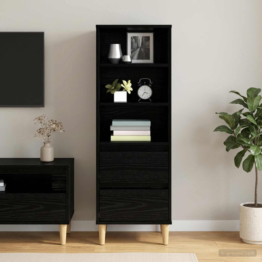 vidaXL Highboard Black Oak 40 x 36 x 110 cm Engineered Wood