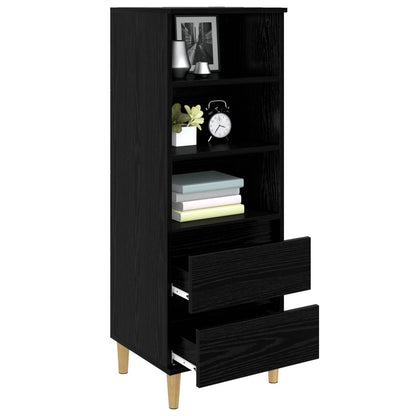 vidaXL Highboard Black Oak 40 x 36 x 110 cm Engineered Wood
