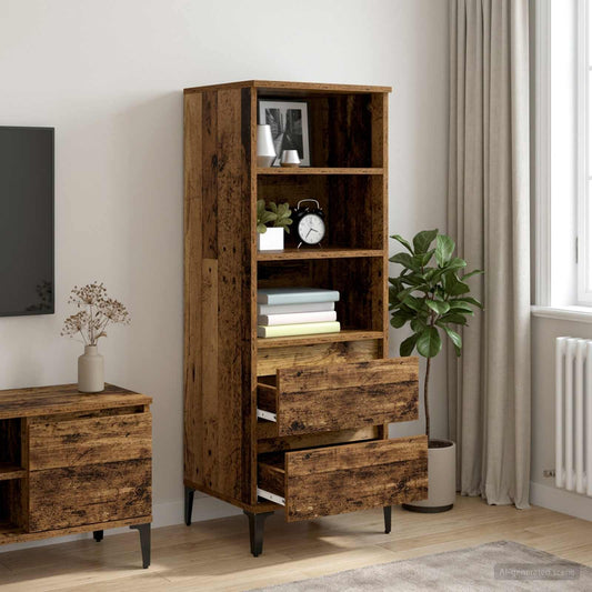 vidaXL Highboard Old Wood 40 x 36 x 110 cm Engineered Wood