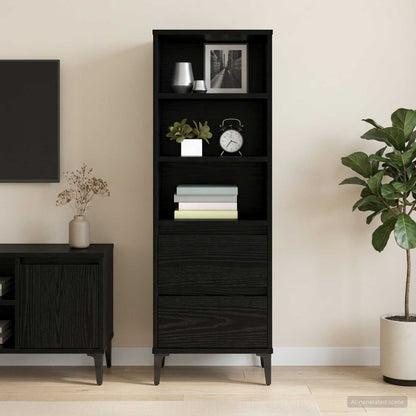 vidaXL Highboard Black Oak 40 x 36 x 110 cm Engineered Wood