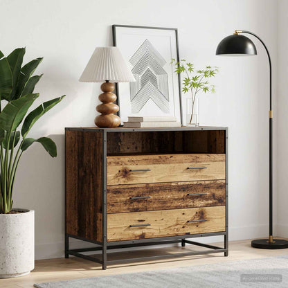 vidaXL Drawer Cabinet 3-Drawer Old wood 70 x 41 x 70 cm