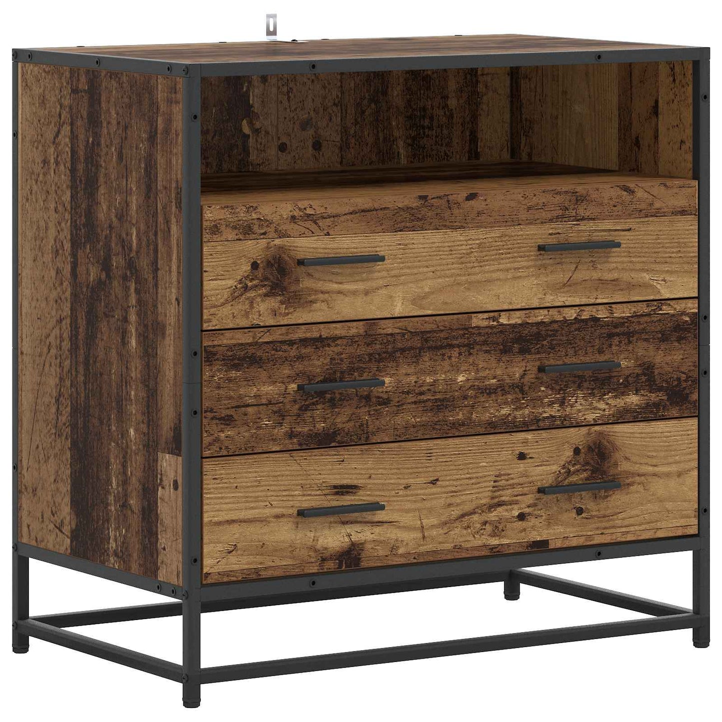vidaXL Drawer Cabinet 3-Drawer Old wood 70 x 41 x 70 cm