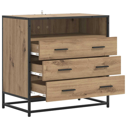 vidaXL Drawer Cabinet 3-Drawer Artisan oak 70 x 41 x 70 cm