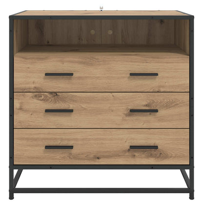 vidaXL Drawer Cabinet 3-Drawer Artisan oak 70 x 41 x 70 cm