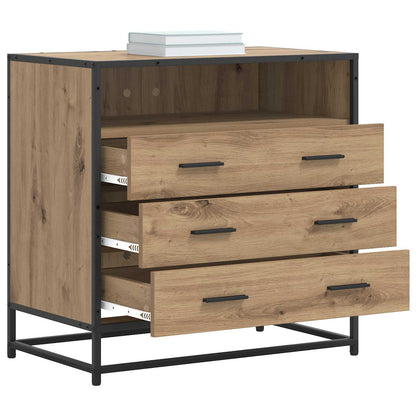 vidaXL Drawer Cabinet 3-Drawer Artisan oak 70 x 41 x 70 cm