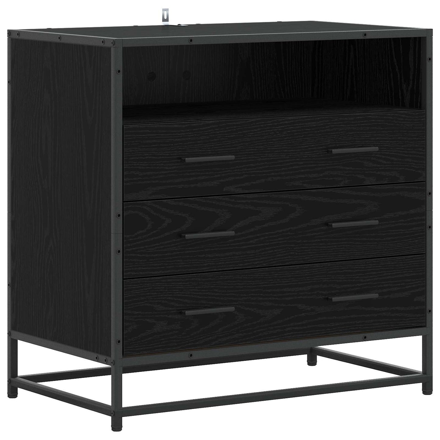 vidaXL Drawer Cabinet 3-Drawer Black oak 70 x 41 x 70 cm