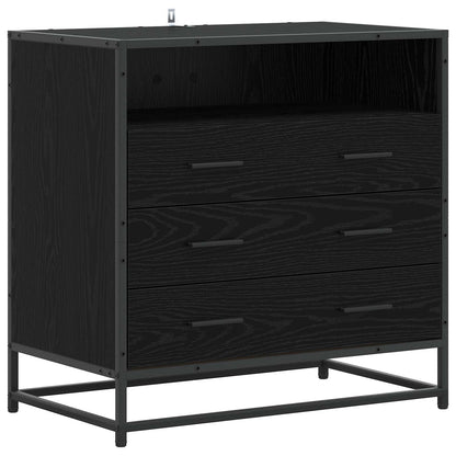 vidaXL Drawer Cabinet 3-Drawer Black oak 70 x 41 x 70 cm