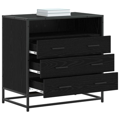 vidaXL Drawer Cabinet 3-Drawer Black oak 70 x 41 x 70 cm