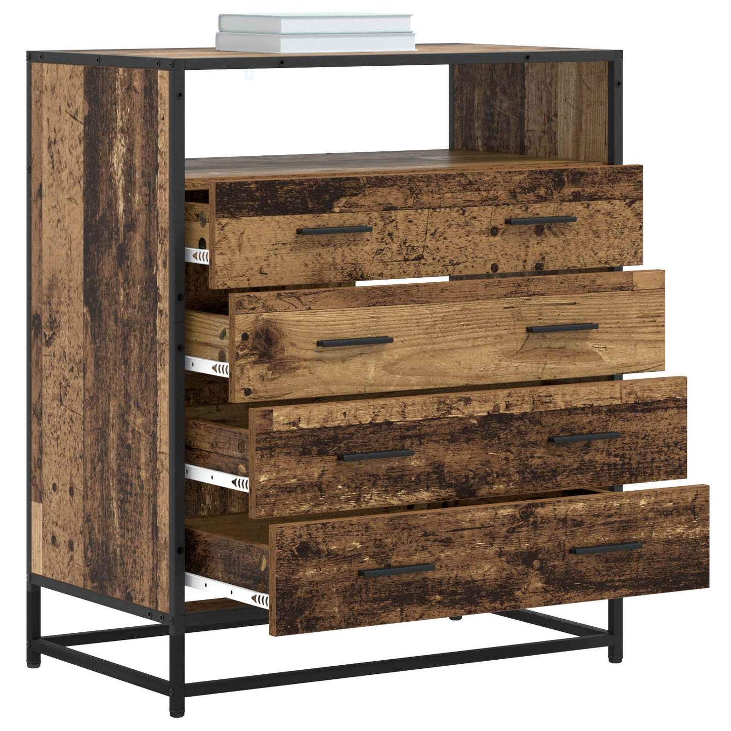 vidaXL Drawer Cabinet 4-Drawer Old wood 70 x 41 x 83.5 cm