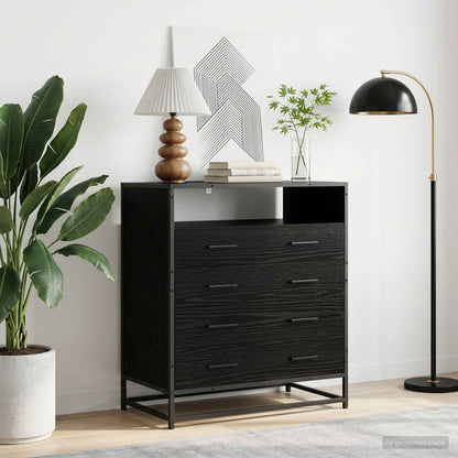 vidaXL Drawer Cabinet 4-Drawer Black oak 70 x 41 x 83.5 cm