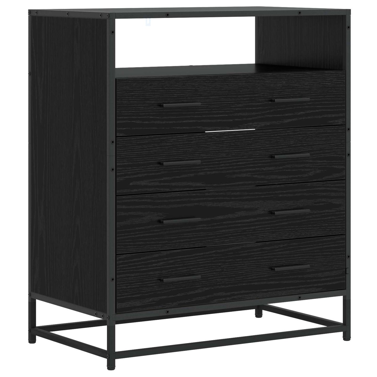 vidaXL Drawer Cabinet 4-Drawer Black oak 70 x 41 x 83.5 cm