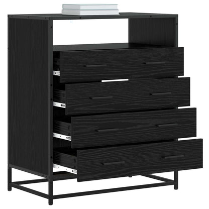 vidaXL Drawer Cabinet 4-Drawer Black oak 70 x 41 x 83.5 cm