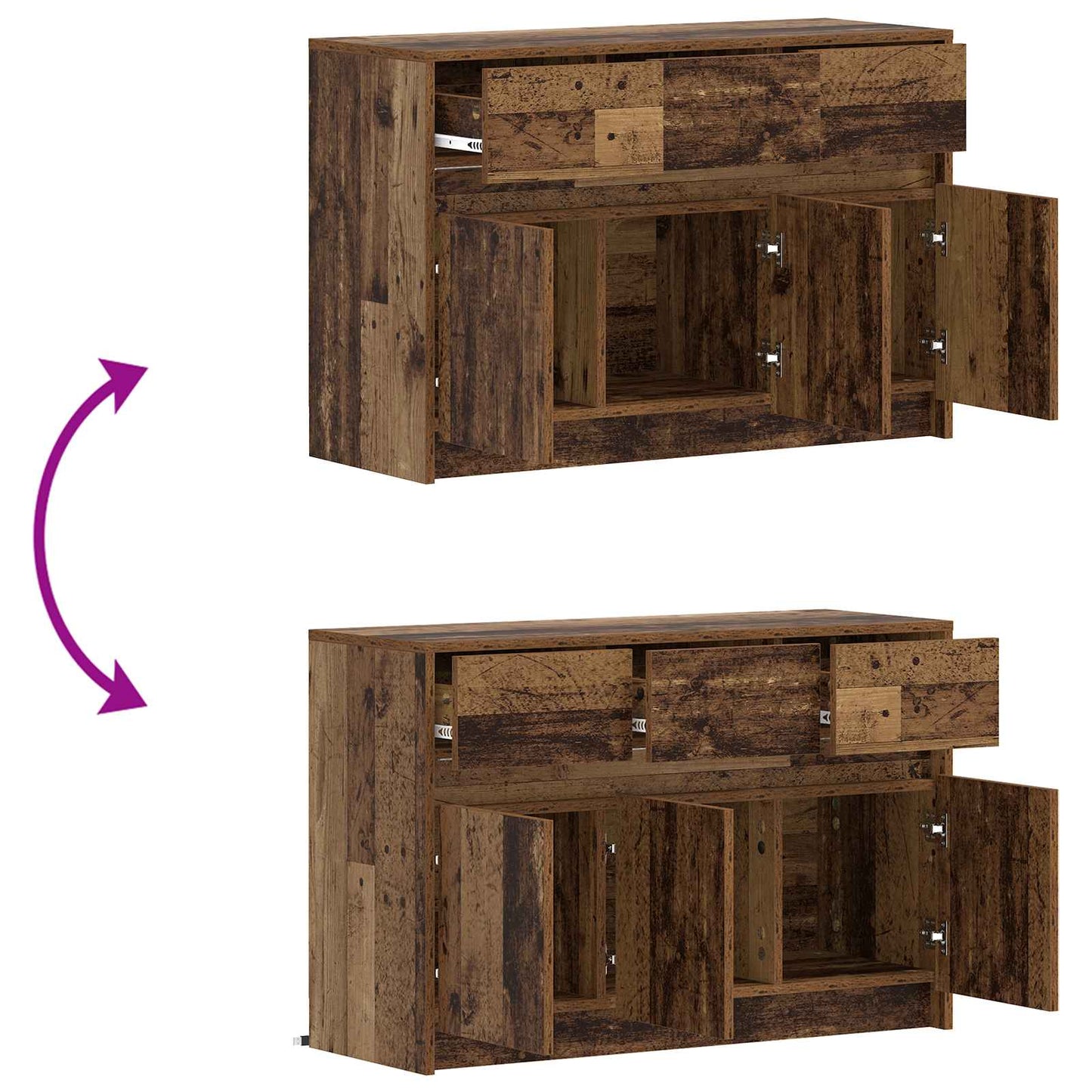 vidaXL TV Cabinet 91 x 34 x 61 cm Old Wood Engineered Wood