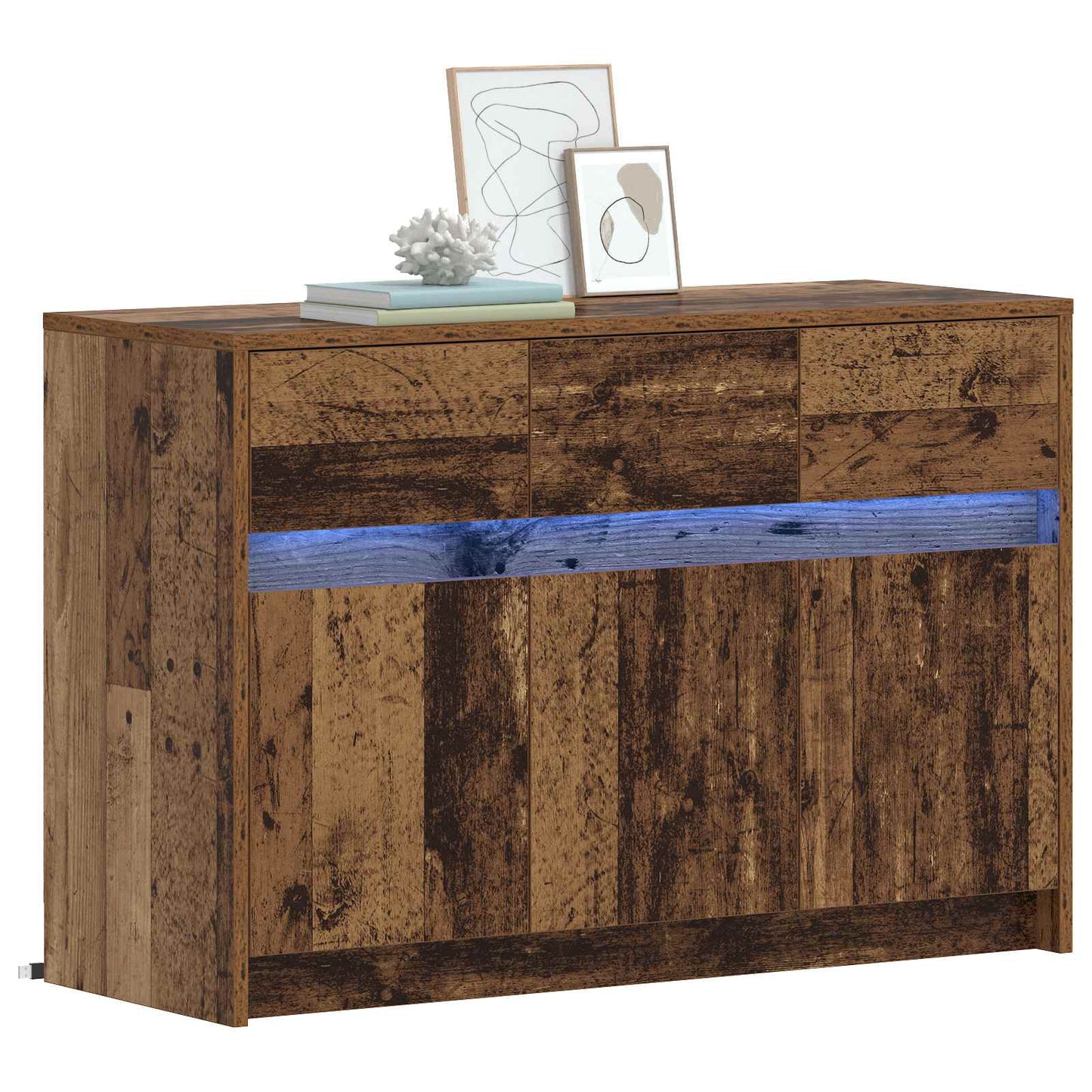 vidaXL TV Cabinet 91 x 34 x 61 cm Old Wood Engineered Wood