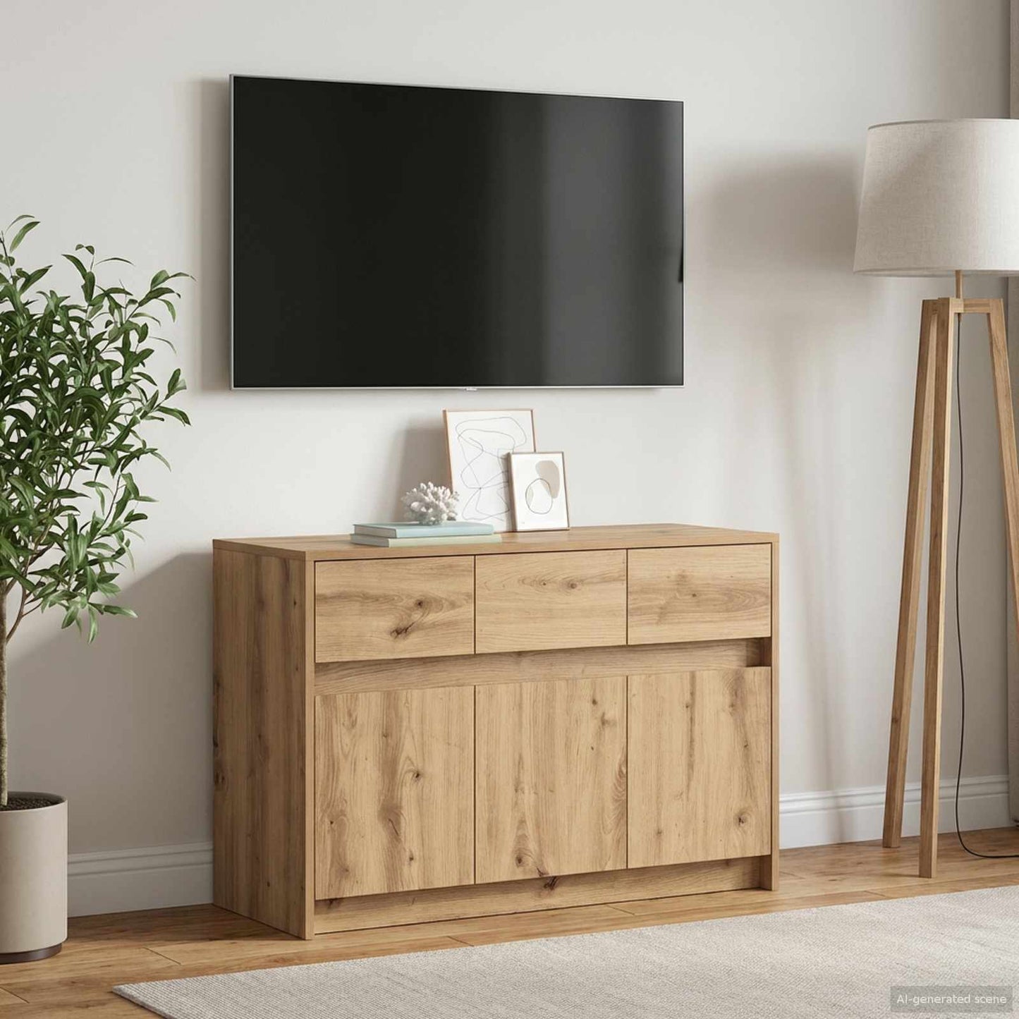 vidaXL TV Cabinet 91 x 34 x 61 cm Artisan Oak Engineered Wood