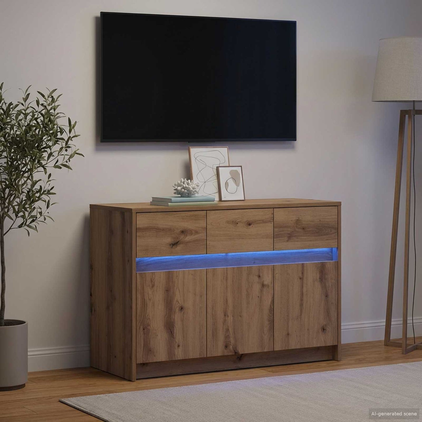 vidaXL TV Cabinet 91 x 34 x 61 cm Artisan Oak Engineered Wood