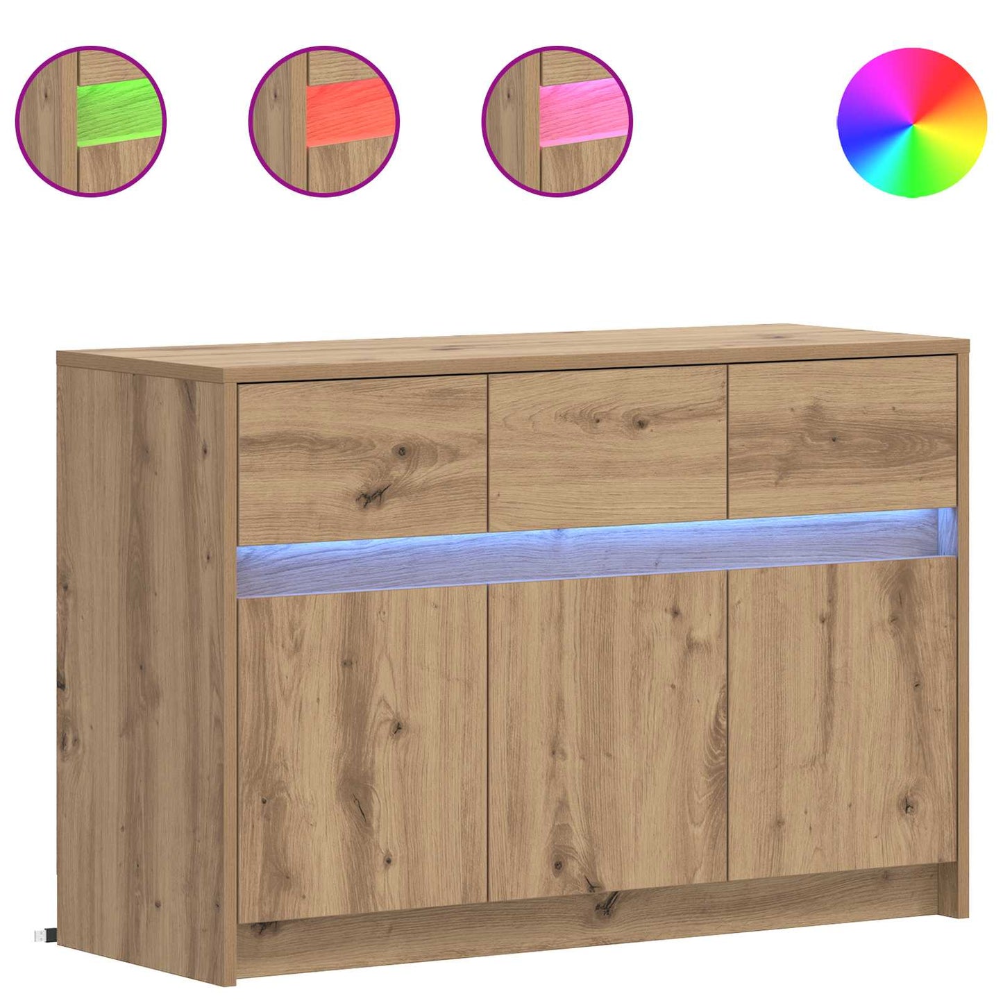 vidaXL TV Cabinet 91 x 34 x 61 cm Artisan Oak Engineered Wood