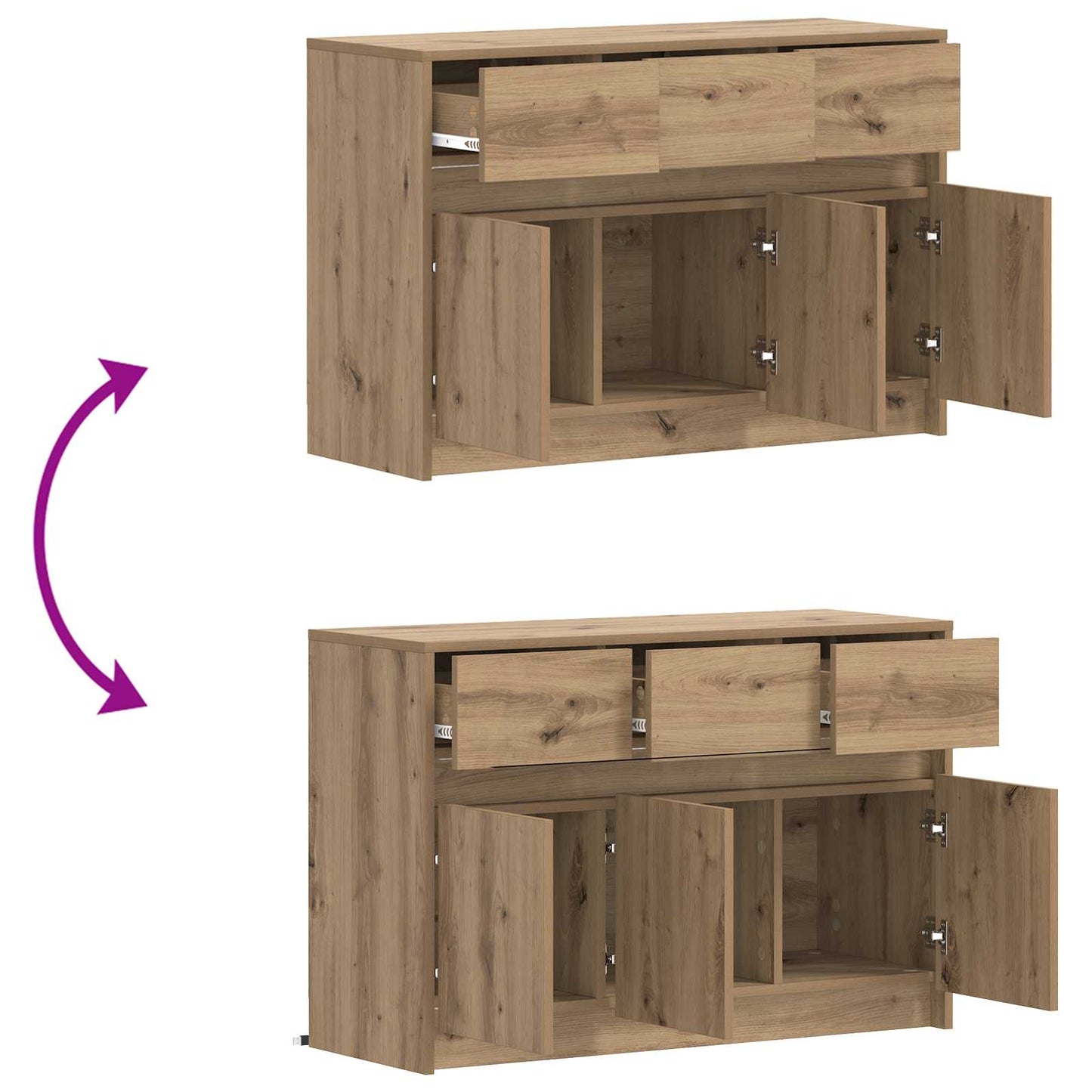 vidaXL TV Cabinet 91 x 34 x 61 cm Artisan Oak Engineered Wood