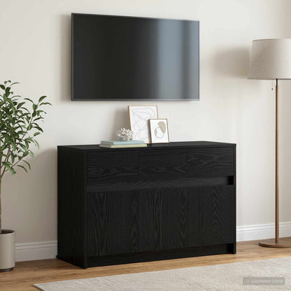 vidaXL TV Cabinet 91 x 34 x 61 cm Black Oak Engineered Wood