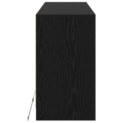 vidaXL TV Cabinet 91 x 34 x 61 cm Black Oak Engineered Wood