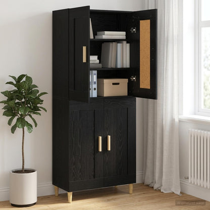 vidaXL Sideboard Black Oak 69.5 x 34 x 90 cm Engineered Wood