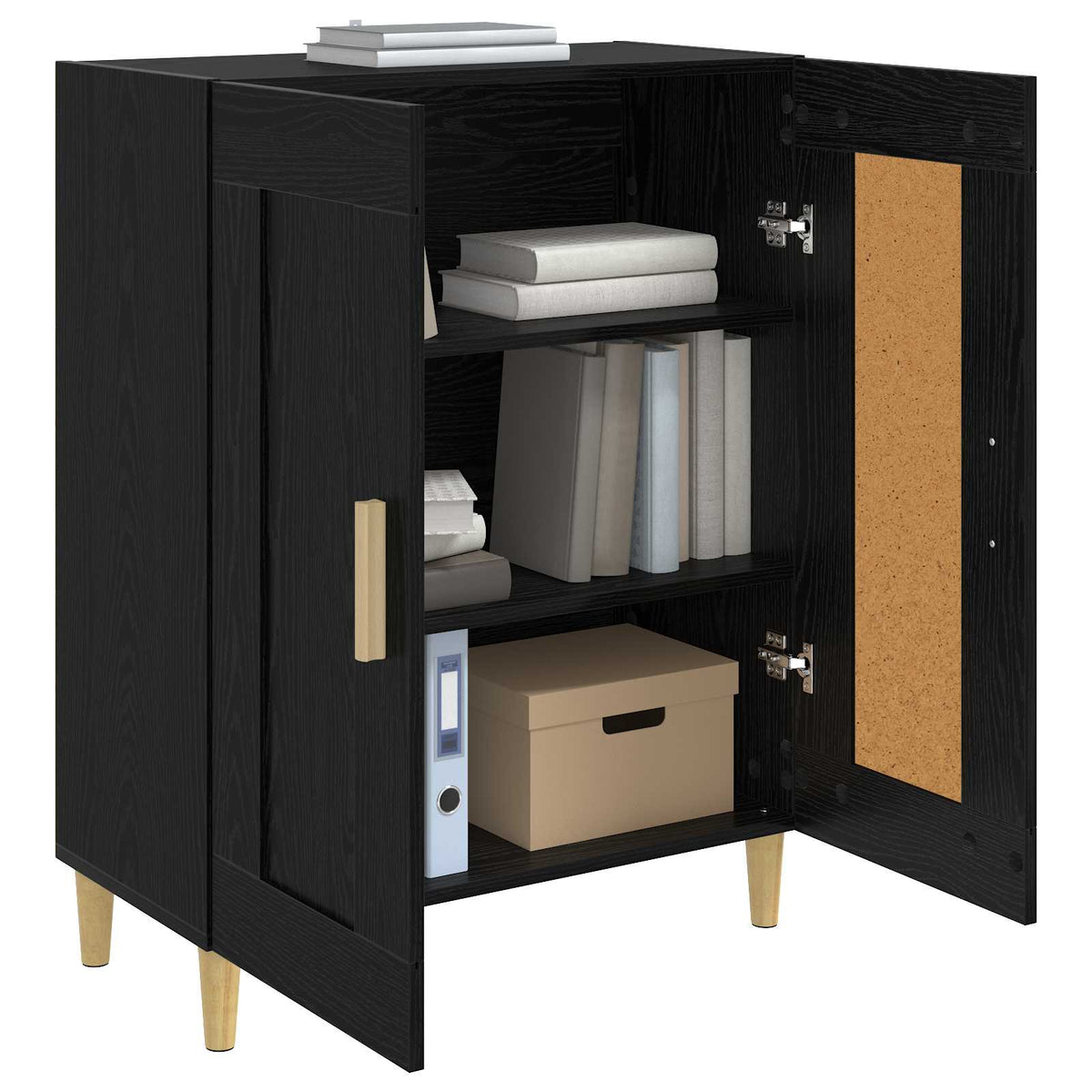 vidaXL Sideboard Black Oak 69.5 x 34 x 90 cm Engineered Wood