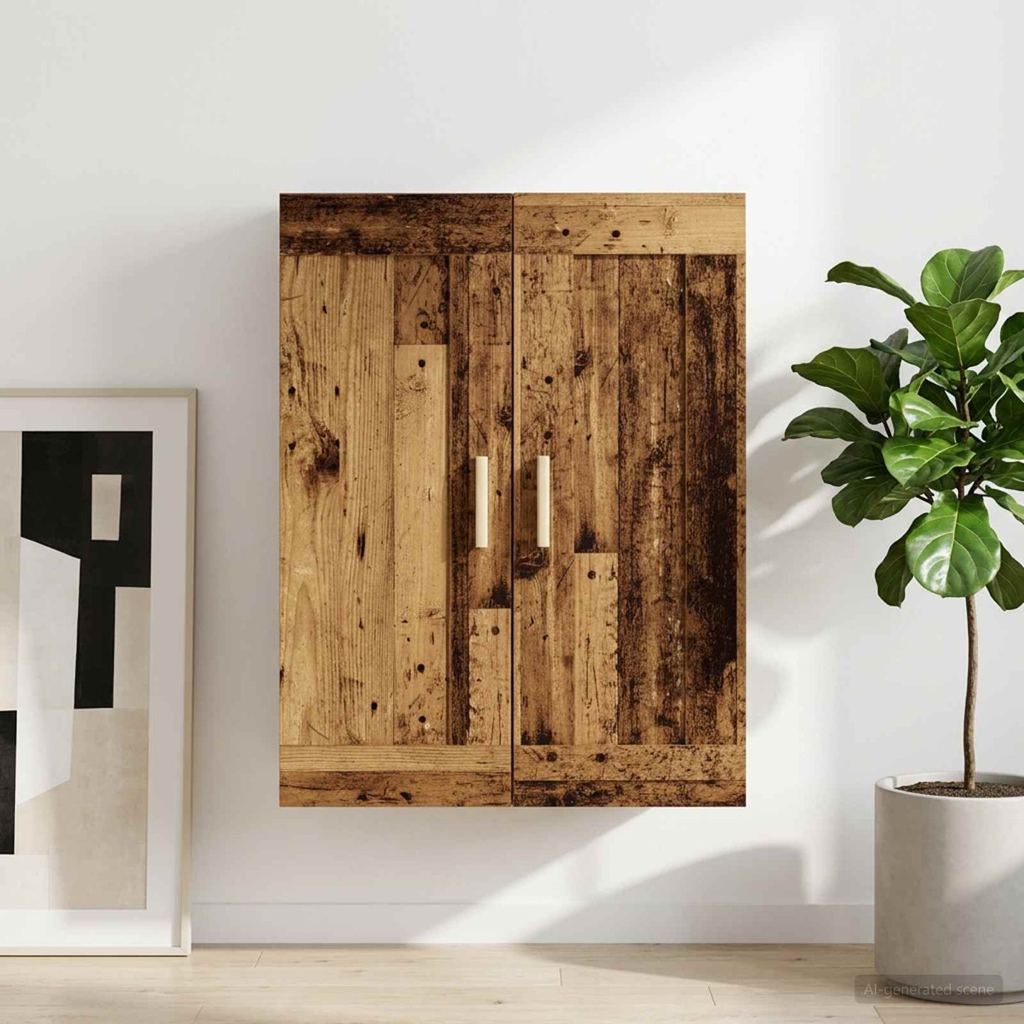 vidaXL Wall Cabinet Wall-Mounted Old wood 69.5 x 34 x 90 cm