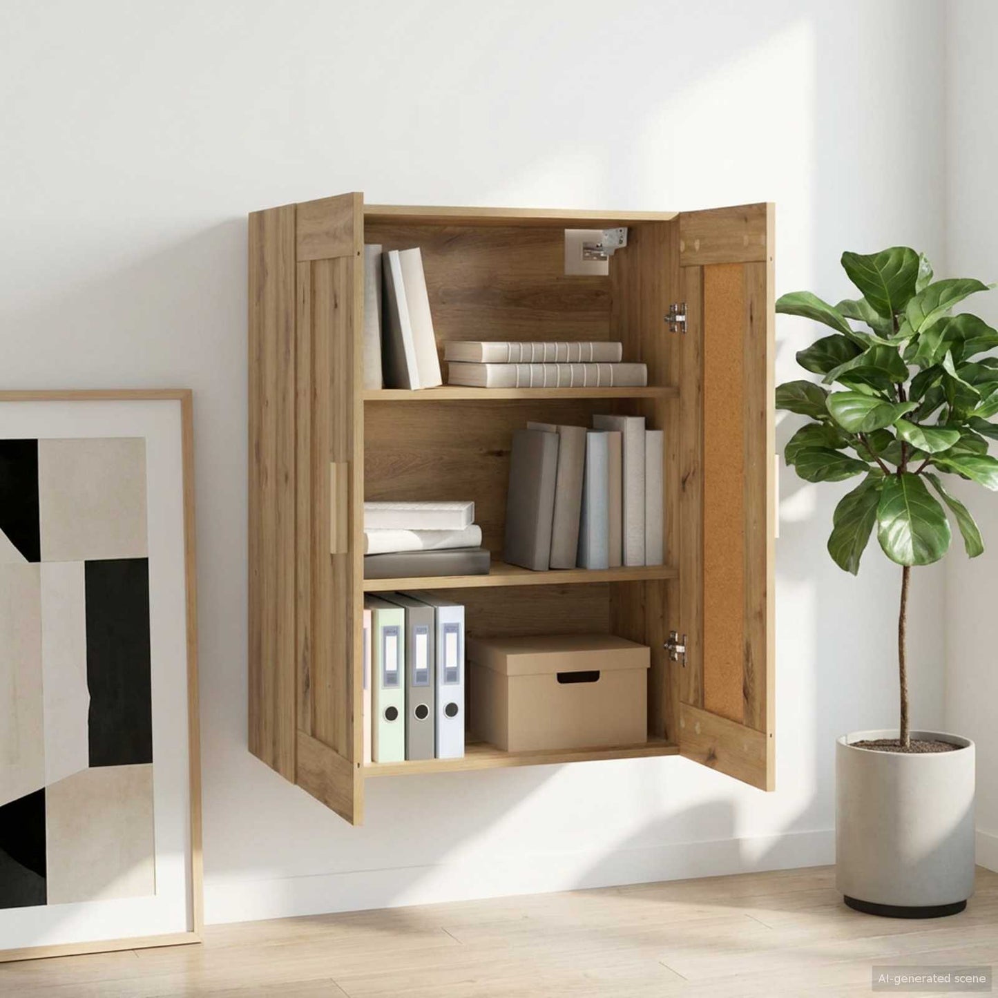 vidaXL Wall Cabinet Wall-Mounted Artisan oak 69.5 x 34 x 90 cm