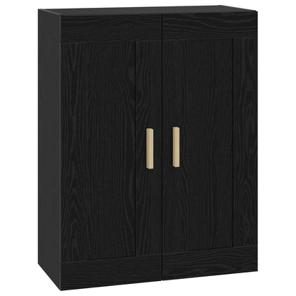 vidaXL Wall Cabinet Wall-Mounted Black oak 69.5 x 34 x 90 cm