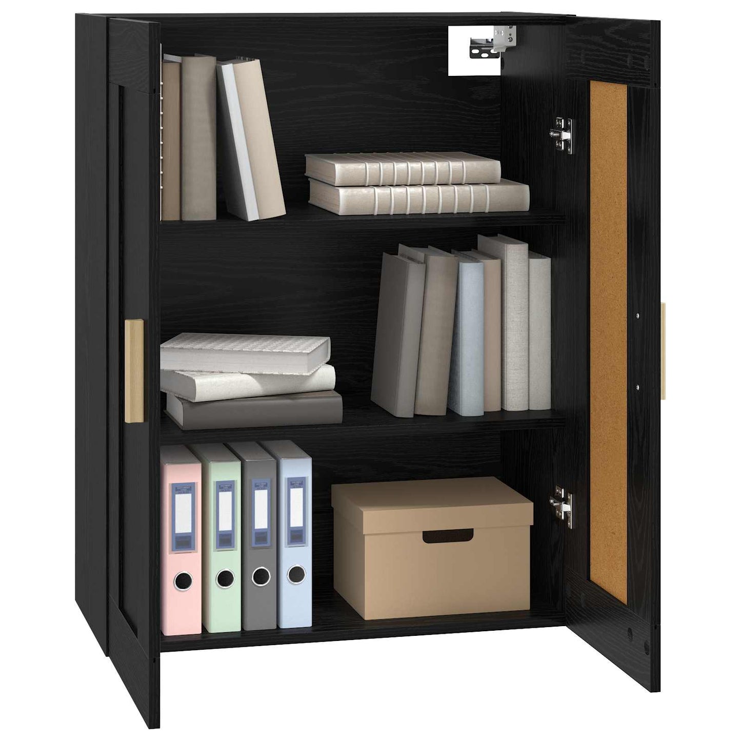vidaXL Wall Cabinet Wall-Mounted Black oak 69.5 x 34 x 90 cm