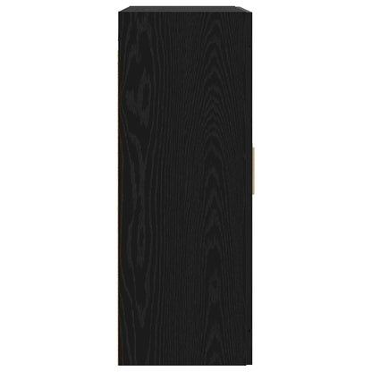 vidaXL Wall Cabinet Wall-Mounted Black oak 69.5 x 34 x 90 cm