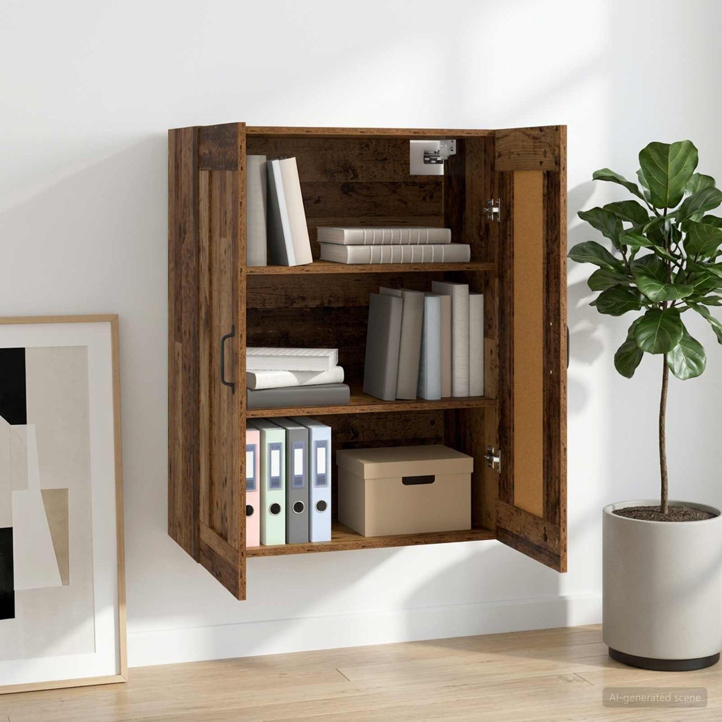 vidaXL Wall Cabinet Old Wood 69.5 x 34 x 90 cm Engineered Wood