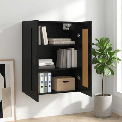 vidaXL Wall Cabinet Black Oak 69.5 x 34 x 90 cm Engineered Wood