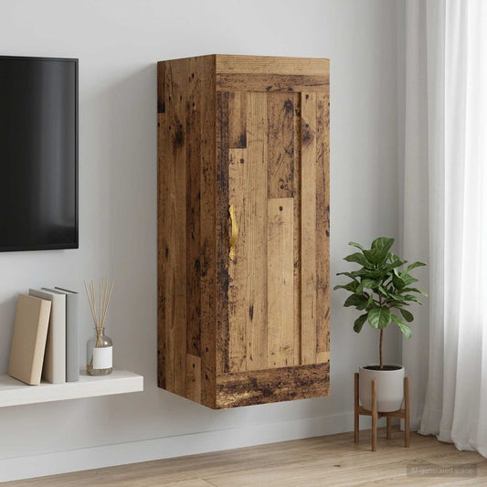 vidaXL Wall Cabinet Old Wood 34.5 x 34 x 90 cm Engineered Wood