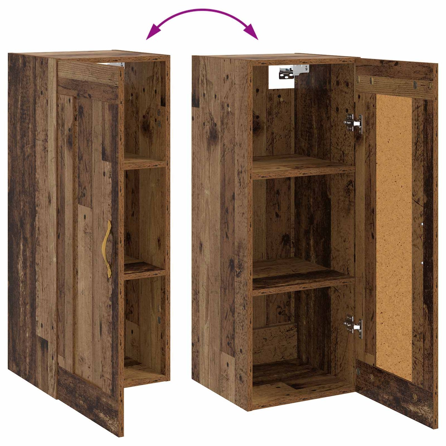 vidaXL Wall Cabinet Old Wood 34.5 x 34 x 90 cm Engineered Wood