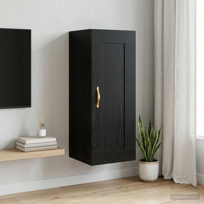 vidaXL Wall Cabinet Black Oak 34.5 x 34 x 90 cm Engineered Wood