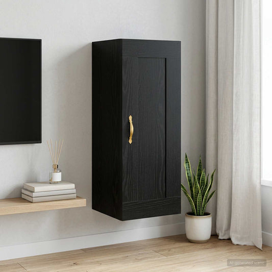 vidaXL Wall Cabinet Black Oak 34.5 x 34 x 90 cm Engineered Wood