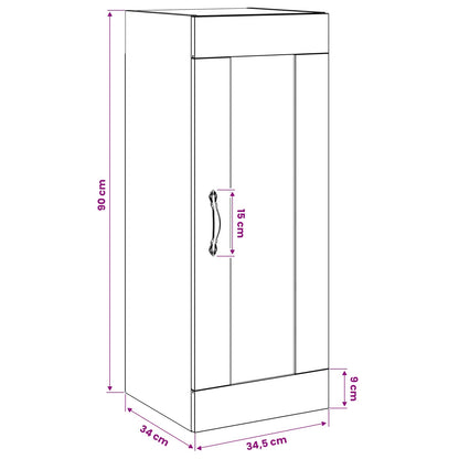 vidaXL Wall Cabinet Black Oak 34.5 x 34 x 90 cm Engineered Wood