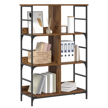 vidaXL Bookshelf Old wood 78.5 x 33 x 117.5 cm metal PB