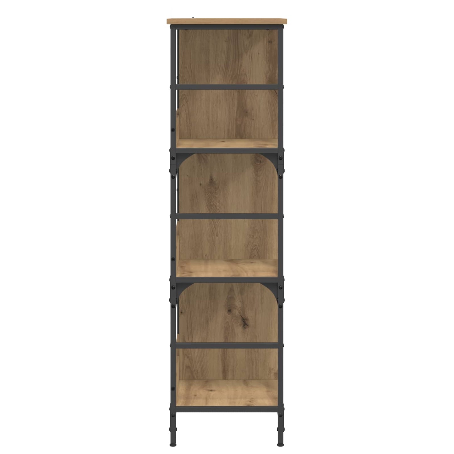 vidaXL Bookshelf 4-Tier 78.5 x 33 x 117.5 cm metal PB Artisan oak