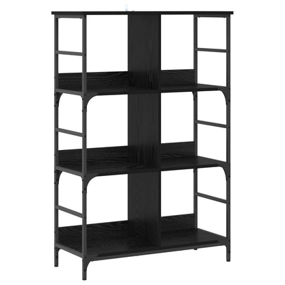 vidaXL Bookshelf Black oak 78.5 x 33 x 117.5 cm metal PB