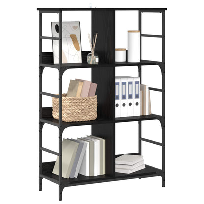 vidaXL Bookshelf Black oak 78.5 x 33 x 117.5 cm metal PB