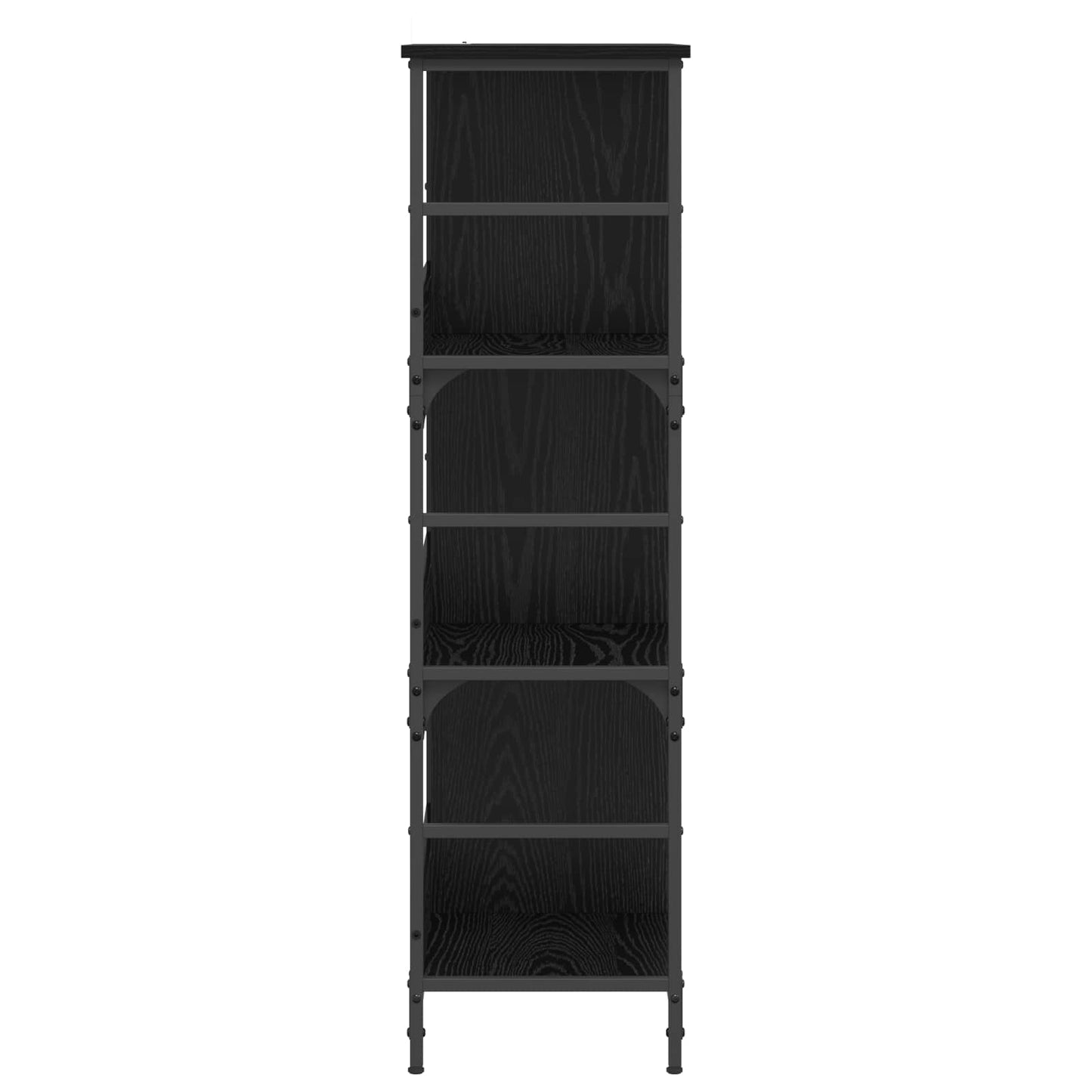vidaXL Bookshelf Black oak 78.5 x 33 x 117.5 cm metal PB