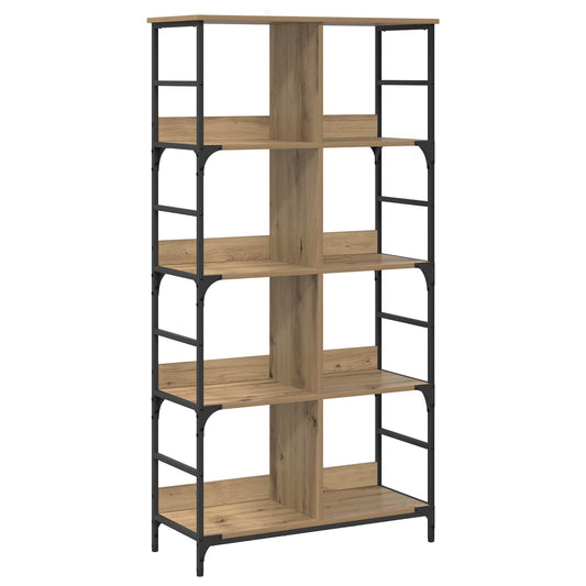 vidaXL Bookshelf 4-Tier 78.5 x 33 x 153 cm metal PB Artisan oak