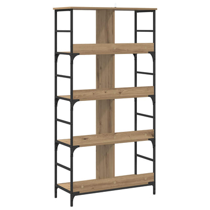 vidaXL Bookshelf 4-Tier 78.5 x 33 x 153 cm metal PB Artisan oak